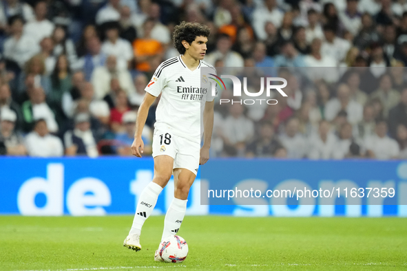 Jesus Vallejo centre-back of Real Madrid and Spainduring the La Liga match between Real Madrid CF and Deportivo Alavés at Estadio Santiago B...