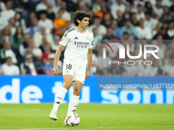 Jesus Vallejo centre-back of Real Madrid and Spainduring the La Liga match between Real Madrid CF and Deportivo Alavés at Estadio Santiago B...