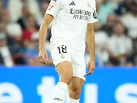 Jesus Vallejo centre-back of Real Madrid and Spainduring the La Liga match between Real Madrid CF and Deportivo Alavés at Estadio Santiago B...