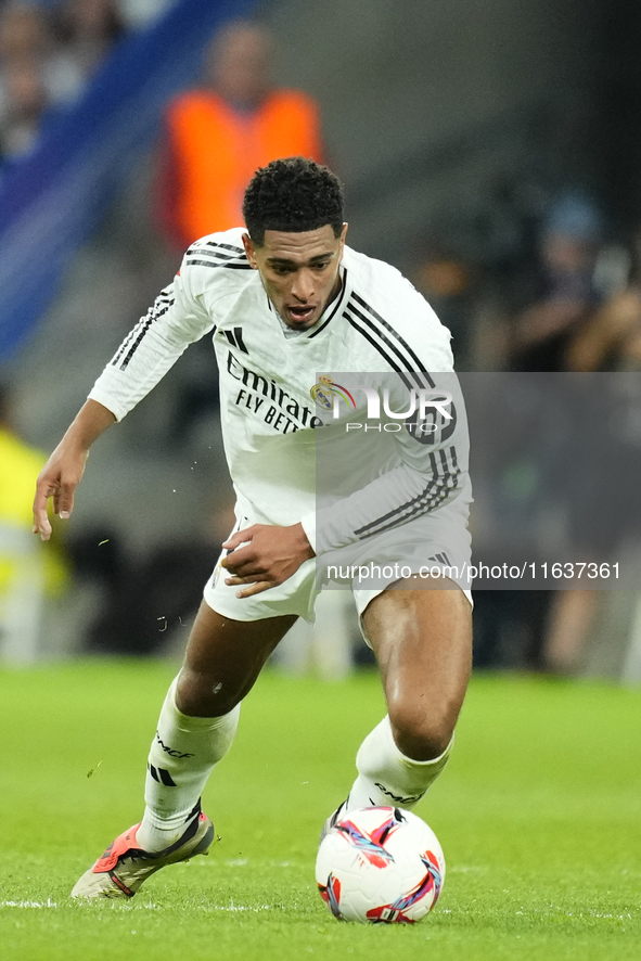 Jude Bellingham central midfield of Real Madrid and England during the La Liga match between Real Madrid CF and Deportivo Alavés at Estadio...