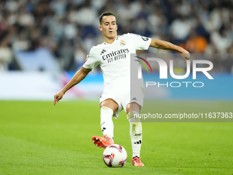 Lucas Vazquez right winger of Real Madrid and Spain during the La Liga match between Real Madrid CF and Deportivo Alavés at Estadio Santiago...