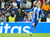 Kike Garcia centre-forward of Alaves and Spain celebrates after scoring his sides first goal during the La Liga match between Real Madrid CF...