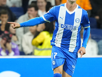 Kike Garcia centre-forward of Alaves and Spain celebrates after scoring his sides first goal during the La Liga match between Real Madrid CF...