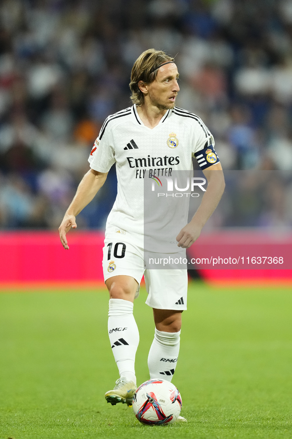 Luka Modric central midfield of Real Madrid and Croatia during the La Liga match between Real Madrid CF and Deportivo Alavés at Estadio Sant...