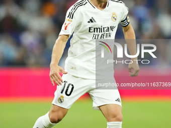 Luka Modric central midfield of Real Madrid and Croatia during the La Liga match between Real Madrid CF and Deportivo Alavés at Estadio Sant...