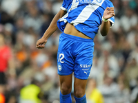 Santiago Mouriño centre-back of Alaves and Uruguay controls the ball during the La Liga match between Real Madrid CF and Deportivo Alavés at...