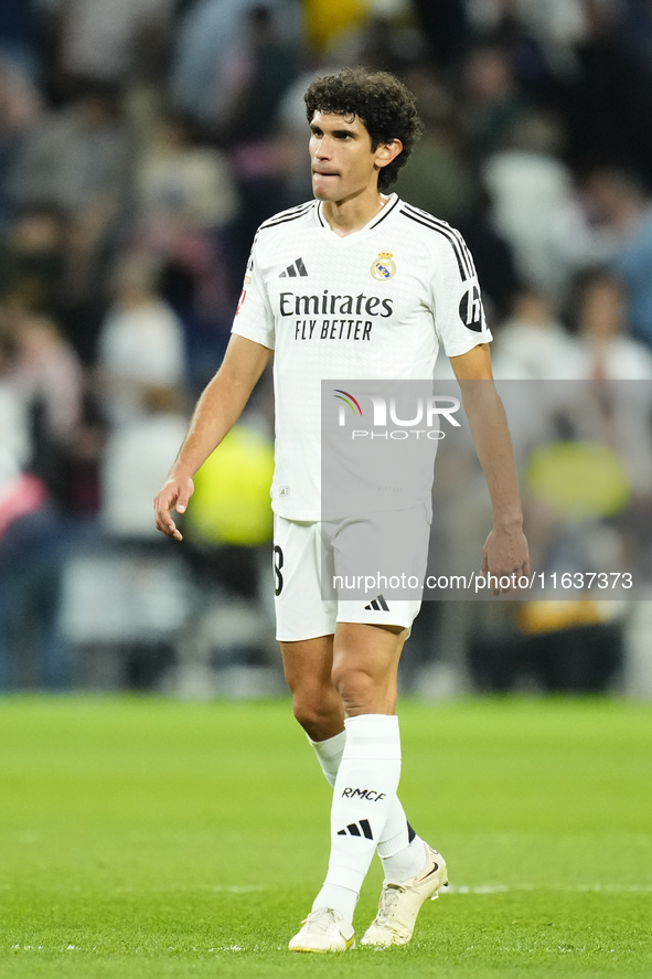 Jesus Vallejo centre-back of Real Madrid and Spainduring the La Liga match between Real Madrid CF and Deportivo Alavés at Estadio Santiago B...