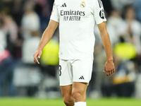 Jesus Vallejo centre-back of Real Madrid and Spainduring the La Liga match between Real Madrid CF and Deportivo Alavés at Estadio Santiago B...