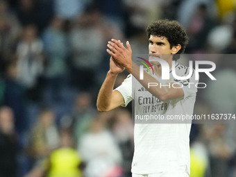 Jesus Vallejo centre-back of Real Madrid and Spainduring the La Liga match between Real Madrid CF and Deportivo Alavés at Estadio Santiago B...