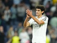 Jesus Vallejo centre-back of Real Madrid and Spainduring the La Liga match between Real Madrid CF and Deportivo Alavés at Estadio Santiago B...