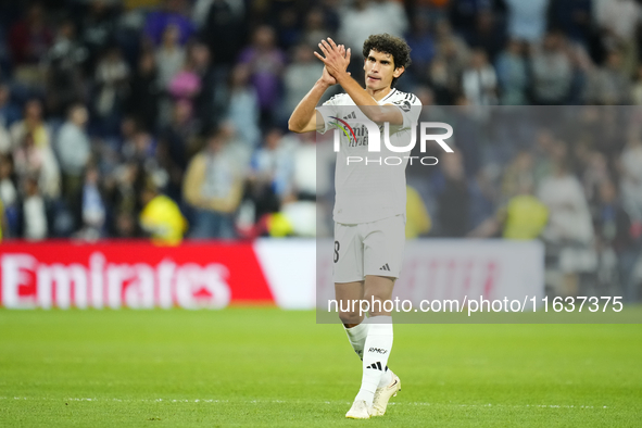 Jesus Vallejo centre-back of Real Madrid and Spainduring the La Liga match between Real Madrid CF and Deportivo Alavés at Estadio Santiago B...