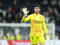 Thibaut Courtois goalkeeper of Real Madrid and Belgium during the La Liga match between Real Madrid CF and Deportivo Alavés at Estadio Santi...