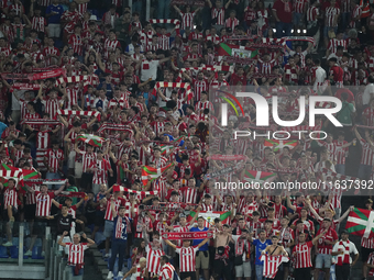 Athletic supporters during the UEFA Europa League 2024/25 League Phase MD1 match between AS Roma and Athletic Club at Stadio Olimpico on Sep...