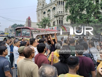 Doctors And Citizens Hold Placards And Shout Slogans During A Protest Against The Rape And Murder Of A PGT Woman Doctor At Government-run R...