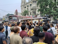 Doctors And Citizens Hold Placards And Shout Slogans During A Protest Against The Rape And Murder Of A PGT Woman Doctor At Government-run R...