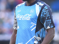 Romelu Lukaku of SSC Napoli warms up before the Serie A match between SSC Napoli and Como at Stadio Diego Armando Maradona Naples Italy on 4...