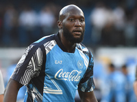 Romelu Lukaku of SSC Napoli warms up before the Serie A match between SSC Napoli and Como at Stadio Diego Armando Maradona Naples Italy on 4...