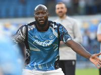 Romelu Lukaku of SSC Napoli warms up before the Serie A match between SSC Napoli and Como at Stadio Diego Armando Maradona Naples Italy on 4...