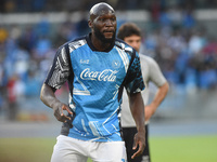 Romelu Lukaku of SSC Napoli warms up before the Serie A match between SSC Napoli and Como at Stadio Diego Armando Maradona Naples Italy on 4...