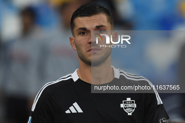 Gabriel Strefezza of Como during the Serie A match between SSC Napoli and Como at Stadio Diego Armando Maradona Naples Italy on 4 October 20...