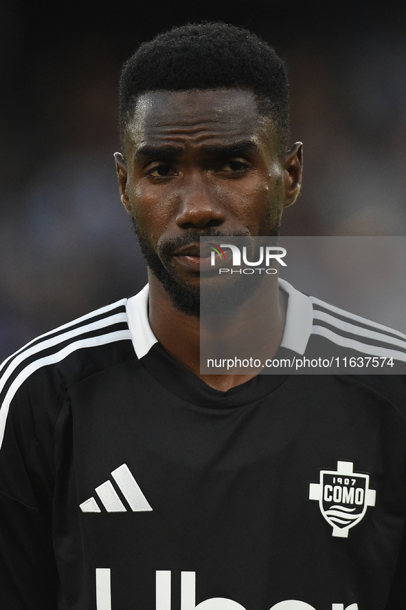 Alieu Fadera of Como during the Serie A match between SSC Napoli and Como at Stadio Diego Armando Maradona Naples Italy on 4 October 2024. 