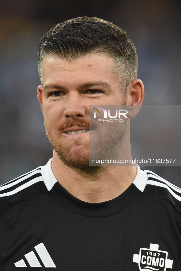 Alberto Moreno of Como during the Serie A match between SSC Napoli and Como at Stadio Diego Armando Maradona Naples Italy on 4 October 2024....