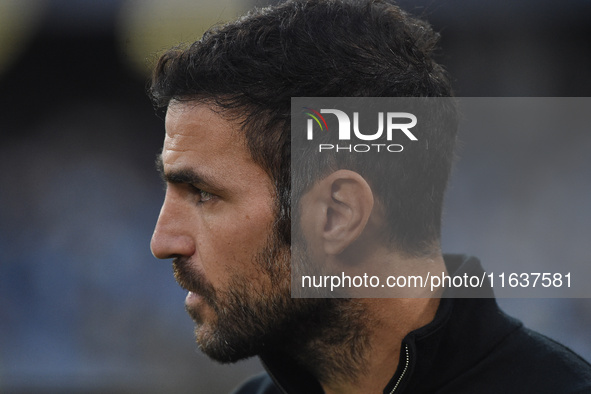 Cesc Fabregas Head Coach of Como during the Serie A match between SSC Napoli and Como at Stadio Diego Armando Maradona Naples Italy on 4 Oct...