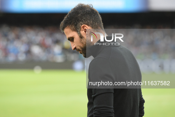 Cesc Fabregas Head Coach of Como during the Serie A match between SSC Napoli and Como at Stadio Diego Armando Maradona Naples Italy on 4 Oct...