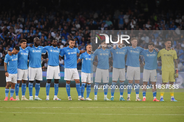 Players of SSC Napoli during the Serie A match between SSC Napoli and Como at Stadio Diego Armando Maradona Naples Italy on 4 October 2024. 