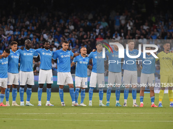 Players of SSC Napoli during the Serie A match between SSC Napoli and Como at Stadio Diego Armando Maradona Naples Italy on 4 October 2024....