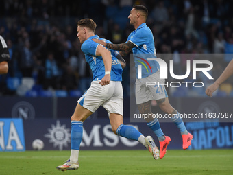 Scott McTominay of SSC Napoli celebrates after scoring during the Serie A match between SSC Napoli and Como at Stadio Diego Armando Maradona...