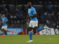 Romelu Lukaku of SSC Napoli during the Serie A match between SSC Napoli and Como at Stadio Diego Armando Maradona Naples Italy on 4 October...