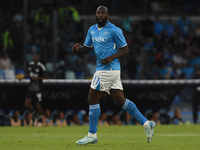 Romelu Lukaku of SSC Napoli during the Serie A match between SSC Napoli and Como at Stadio Diego Armando Maradona Naples Italy on 4 October...