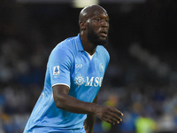 Romelu Lukaku of SSC Napoli during the Serie A match between SSC Napoli and Como at Stadio Diego Armando Maradona Naples Italy on 4 October...