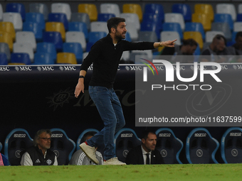 Cesc Fabregas Head Coach of Como during the Serie A match between SSC Napoli and Como at Stadio Diego Armando Maradona Naples Italy on 4 Oct...