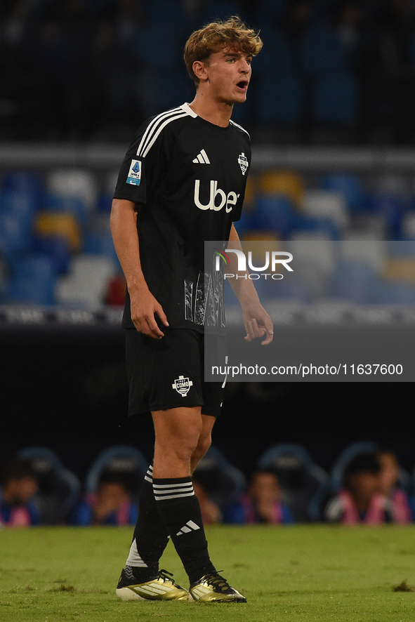 Nico Paz of Como during the Serie A match between SSC Napoli and Como at Stadio Diego Armando Maradona Naples Italy on 4 October 2024. 