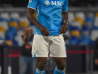 Romelu Lukaku of SSC Napoli during the Serie A match between SSC Napoli and Como at Stadio Diego Armando Maradona Naples Italy on 4 October...