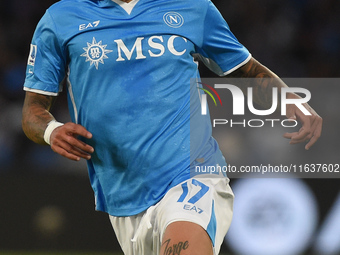 Mathias Olivera of SSC Napoli during the Serie A match between SSC Napoli and Como at Stadio Diego Armando Maradona Naples Italy on 4 Octobe...