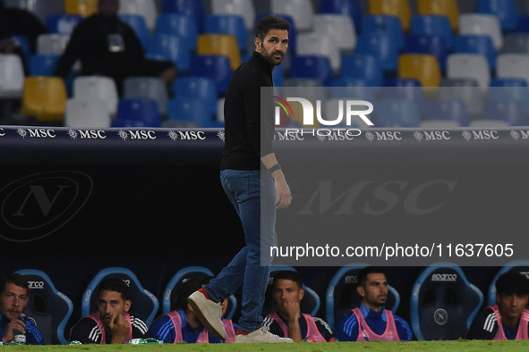 Cesc Fabregas Head Coach of Como during the Serie A match between SSC Napoli and Como at Stadio Diego Armando Maradona Naples Italy on 4 Oct...