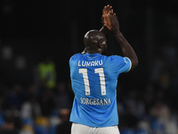 Romelu Lukaku of SSC Napoli during the Serie A match between SSC Napoli and Como at Stadio Diego Armando Maradona Naples Italy on 4 October...