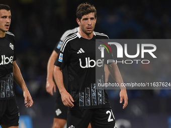 Sergi Roberto of Como during the Serie A match between SSC Napoli and Como at Stadio Diego Armando Maradona Naples Italy on 4 October 2024....