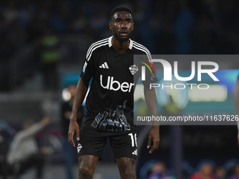 Alieu Fadera of Como during the Serie A match between SSC Napoli and Como at Stadio Diego Armando Maradona Naples Italy on 4 October 2024. (