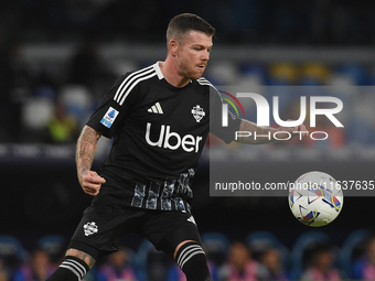 Alberto Moreno of Como during the Serie A match between SSC Napoli and Como at Stadio Diego Armando Maradona Naples Italy on 4 October 2024....