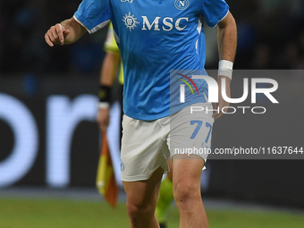 Khvicha Kvaratskhelia of SSC Napoli during the Serie A match between SSC Napoli and Como at Stadio Diego Armando Maradona Naples Italy on 4...