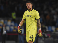 Elia Caprile of SSC Napoli during the Serie A match between SSC Napoli and Como at Stadio Diego Armando Maradona Naples Italy on 4 October 2...