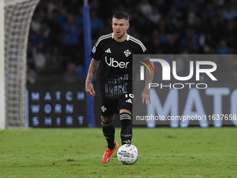 Alberto Moreno of Como during the Serie A match between SSC Napoli and Como at Stadio Diego Armando Maradona Naples Italy on 4 October 2024....