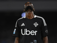 Alieu Fadera of Como looks dejected during the Serie A match between SSC Napoli and Como at Stadio Diego Armando Maradona Naples Italy on 4...