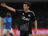 Maximo Perrone of Como during the Serie A match between SSC Napoli and Como at Stadio Diego Armando Maradona Naples Italy on 4 October 2024....