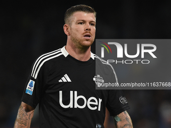 Alberto Moreno of Como during the Serie A match between SSC Napoli and Como at Stadio Diego Armando Maradona Naples Italy on 4 October 2024....