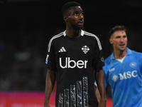 Alieu Fadera of Como during the Serie A match between SSC Napoli and Como at Stadio Diego Armando Maradona Naples Italy on 4 October 2024. (